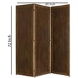 Benjara Metal 3 Panel Screen with Textured Nub Head Accent Borders- Brown
