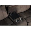 Benjara Velvet Upholstered Loveseat with USB Docks and Storage Console- Gray