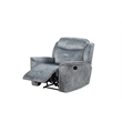 Benjara Fabric Upholstered Recliner Chair with USB Charging Docks- Gray