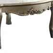 Benjara Handcrafted Wooden Coffee Table with Engravings-Antique White and Gold