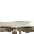Benjara Handcrafted Wooden Coffee Table with Engravings-Antique White and Gold