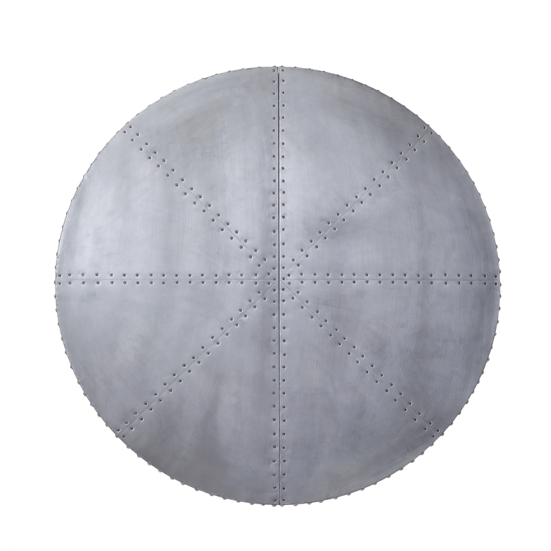 Benjara Industrial Style Drum Shape Wooden Coffee Table with Storage- Silver