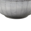 Benjara Industrial Style Drum Shape Wooden Coffee Table with Storage- Silver