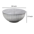 Benjara Industrial Style Drum Shape Wooden Coffee Table with Storage- Silver