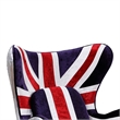 Benjara Union Jack Swivel Balloon Chair with Aluminum Patchwork- Multicolor