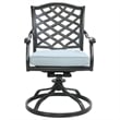 Benjara Wynn Outdoor Metal Dining Swivel Chair (Set of 2)- Light Blue