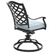 Benjara Wynn Outdoor Metal Dining Swivel Chair (Set of 2)- Light Blue