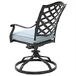 Benjara Wynn Outdoor Metal Dining Swivel Chair (Set of 2)- Light Blue