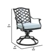 Benjara Wynn Outdoor Metal Dining Swivel Chair (Set of 2)- Light Blue