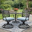 Benjara Wynn Outdoor Metal Dining Swivel Chair (Set of 2)- Light Blue