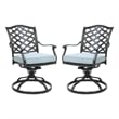 Benjara Wynn Outdoor Metal Dining Swivel Chair (Set of 2)- Light Blue