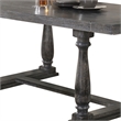 Benjara Transitional Style Wooden Dining Table with Trestle Base- Gray