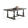 Benjara Transitional Style Wooden Dining Table with Trestle Base- Gray