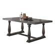 Benjara Transitional Style Wooden Dining Table with Trestle Base- Gray