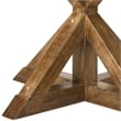 Benjara Round Wooden Table with Pedestal Base- Weathered Oak Brown