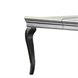 Benjara Wood and Mirror Dining Table with Extendable Leaf- Gray and Silver