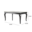 Benjara Wood and Mirror Dining Table with Extendable Leaf- Gray and Silver
