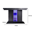 Benjara Wooden Dining Table with Pedestal Base Legs and LED Light- Black