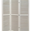 Benjara 3 Panel Foldable Wooden Shutter Screen with Straight Legs- White