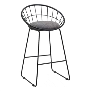 Benjara 26&quot Counter Height Chair (Set of 2)- Mesh Backrest- Gray Seat- Black