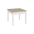 Benjara Jessie 3pc Coffee and End Table Set- Modern Light Brown Top- White Frame