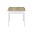 Benjara Jessie 3pc Coffee and End Table Set- Modern Light Brown Top- White Frame