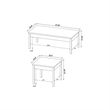 Benjara Jessie 3pc Coffee and End Table Set- Modern Light Brown Top- White Frame
