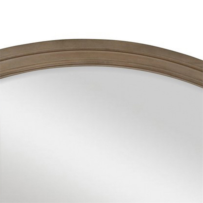 Benjara Jira 37 x 42 Dresser Mirror- Arched Curve- Multistep Brushed- Gray Wood