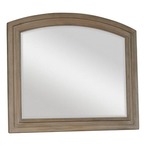 Benjara Jira 37 x 42 Dresser Mirror- Arched Curve- Multistep Brushed- Gray Wood