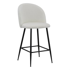 Benjara Ast 26&quot Counter Height Chair (Set of 2)- Arched Backrest- Black- White