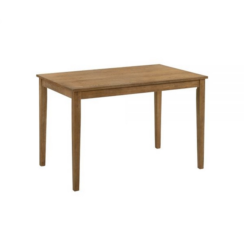 Benjara 5 Piece Dining Table Set with 4 Chairs- Rubberwood- Weathered Oak