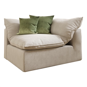 Benjara Reno Bill 44&quot Corner Sofa Seater- Modular- Duck Feather- Light Gray