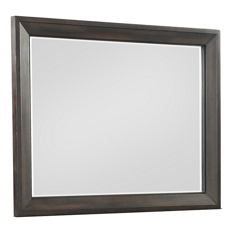 Benjara Laji 39 x 50 Dresser Mirror- Modern Style- Rich Walnut Brown Wood