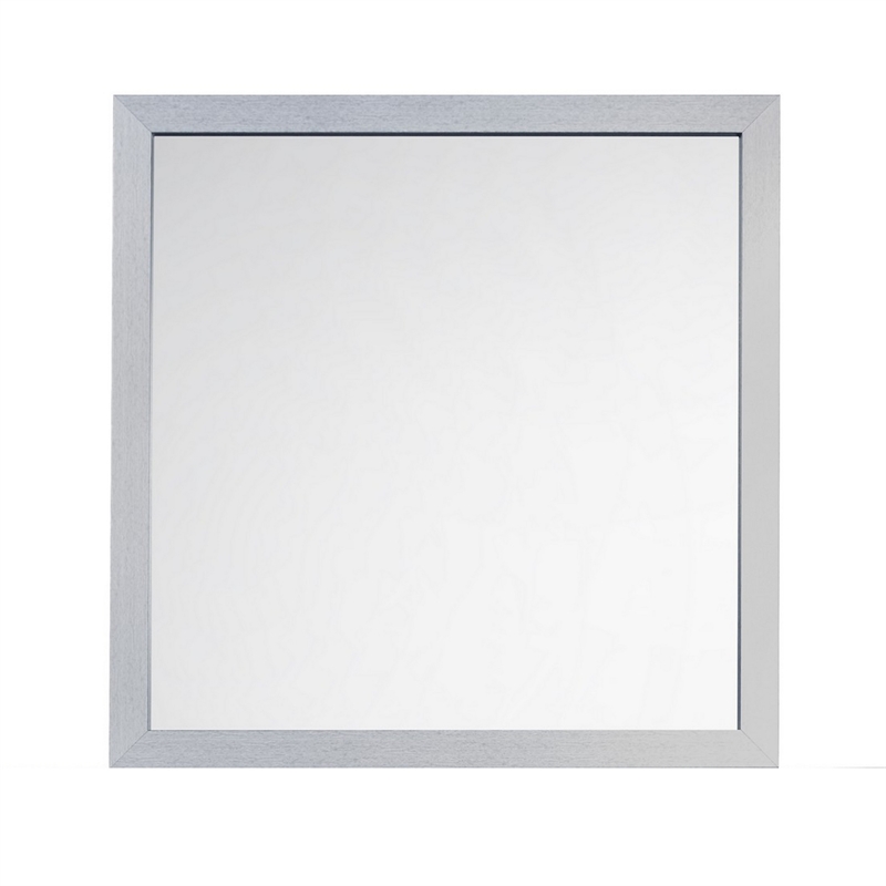 Benjara Moko 40 x 40 Dresser Mirror- Square- Modern Style- Gray Finished Frame