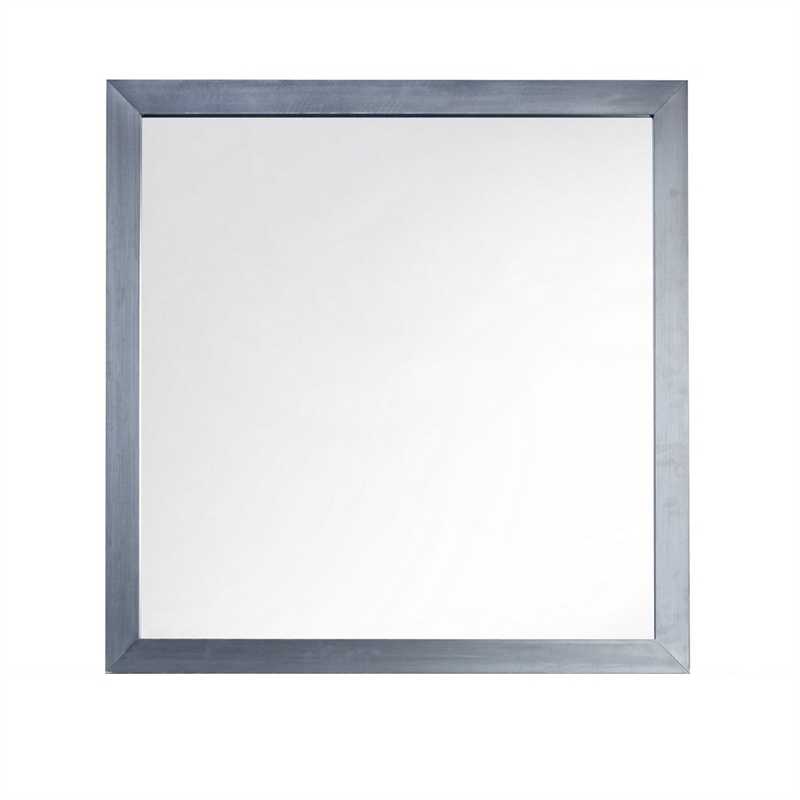 Benjara Moko 40 x 40 Dresser Mirror- Square Shape- Modern Style- Blacked Frame
