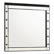 Benjara Lee 37 x 40 Vanity Mirror-10 Light Bulb Sockets-Modern Black Wood Frame