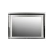 Benjara Lee 38 x 50 Dresser Mirror- Modern LED Light Trim- Silver Hardwood Frame