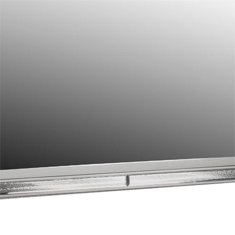 Benjara Lee 38 x 50 Dresser Mirror- Modern LED Light Trim- Silver Hardwood Frame