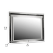 Benjara Lee 38 x 50 Dresser Mirror- Modern LED Light Trim- Silver Hardwood Frame