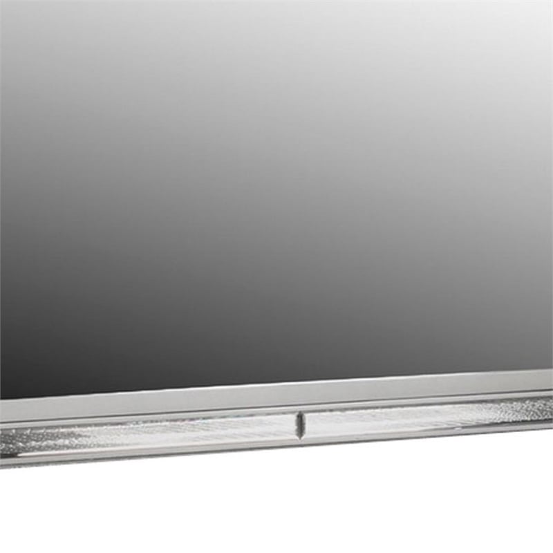 Benjara Lee 38 x 50 Dresser Mirror- Modern LED Light Trim- Silver Hardwood Frame
