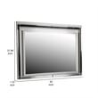 Benjara Lee 38 x 50 Dresser Mirror- Modern LED Light Trim- Silver Hardwood Frame