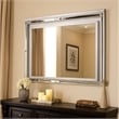 Benjara Lee 38 x 50 Dresser Mirror- Modern LED Light Trim- Silver Hardwood Frame