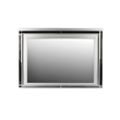 Benjara Lee 38 x 50 Dresser Mirror- Modern LED Light Trim- Silver Hardwood Frame