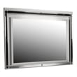Benjara Lee 38 x 50 Dresser Mirror- Modern LED Light Trim- Silver Hardwood Frame