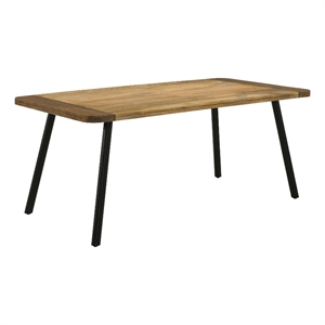 Benjara Mia 70&quot Dining Table- Rustic Brown- Sheesham & Mango Wood- Iron Legs