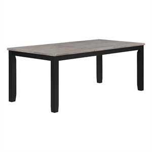 Benjara Elina 60-78&quot Dining Table- Extension Leaf- Gray Asian Hardwood- MDF