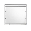 Benjara Lee 37 x 40 Vanity Mirror-10 Light Bulb Sockets-Modern Silver Wood Frame