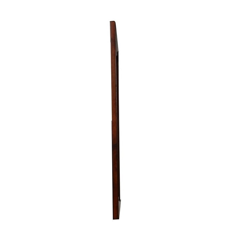 Benjara Umi 39 x 39 Dresser Mirror- Molded Design Solid Wood Cherry Square Frame