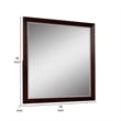 Benjara Umi 39 x 39 Dresser Mirror- Molded Design Solid Wood Cherry Square Frame