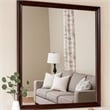 Benjara Umi 39 x 39 Dresser Mirror- Molded Design Solid Wood Cherry Square Frame